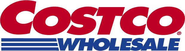 Costco Wholesale logo with the word 'COSTCO' in large red letters and 'WHOLESALE' in blue below on a white background.